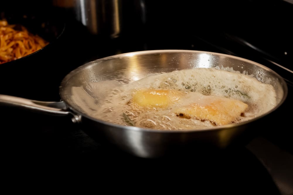 Pan searing in brown butter